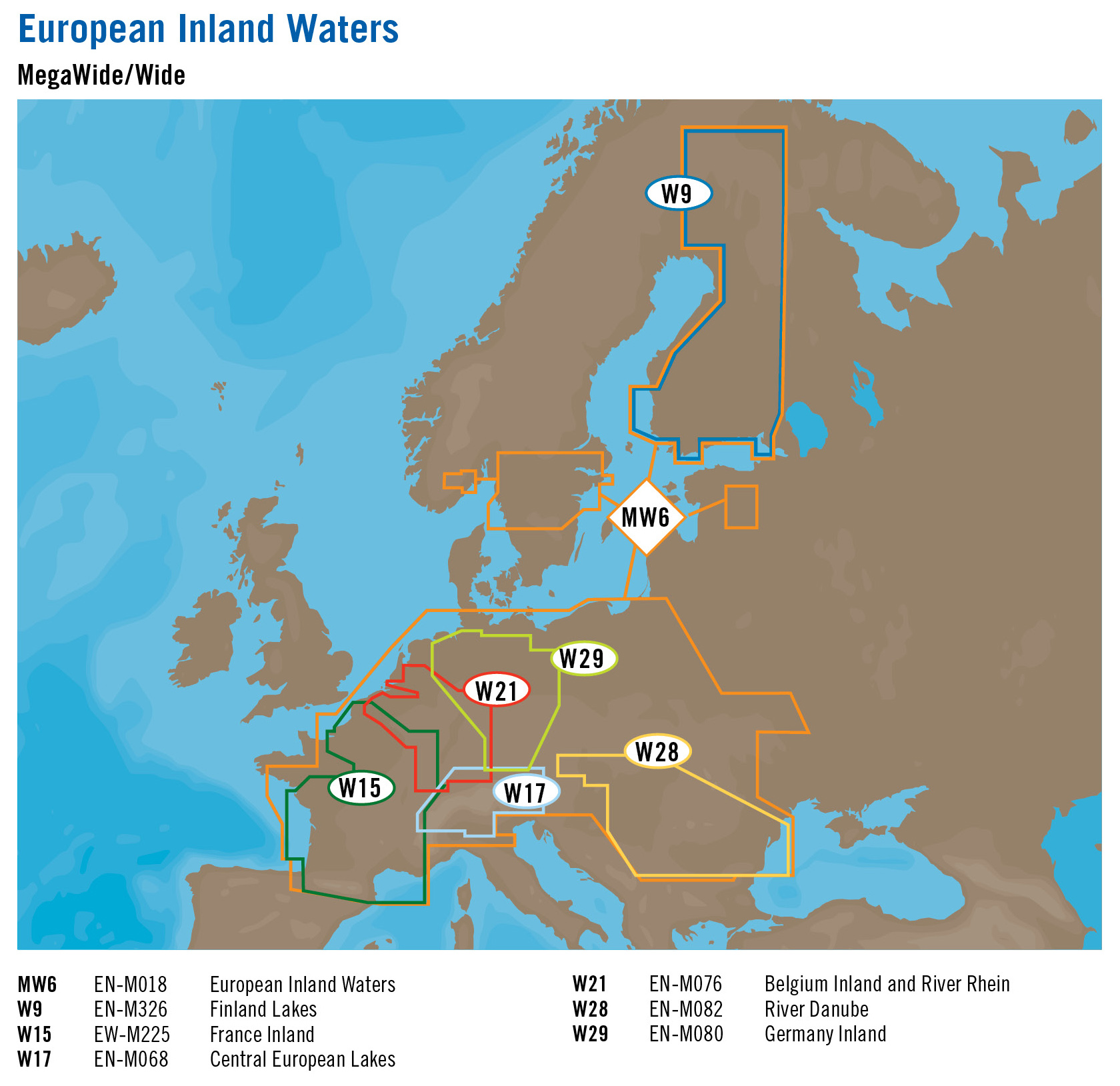  Wody rdldowe Europy, obszary   MW  i W           